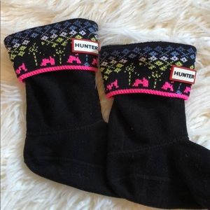 Fair Isle Cuff Boot Socks Hunter M 11-13 toddler